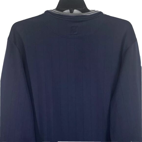 Footjoy Large Mens Blue Golf Longsleeve Pullover Gathered Waist Collared Casual - Picture 4 of 9